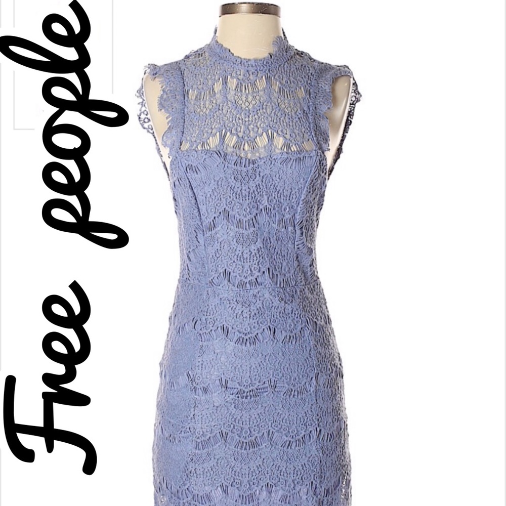 Free People Periwinkle Lace Dress